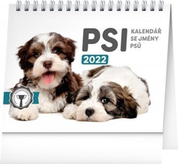 Kalendář 2022 stolní: Psi – se jmény psů, 16,5 × 13 cm