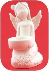 Anděl porcelánový na svíčku 12cm