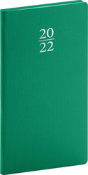 Kapesní diář Capys 2022, zelený, 9 × 15,5 cm