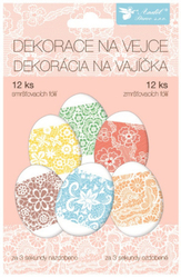 Smršťovací dekorace na vejce 12 ks, krajka