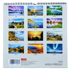 Nástěnný kalendář 2026 Krásy přírody 33x33 cm