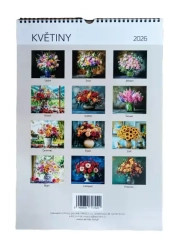 Nástěnný kalendář 2026 Květiny A3