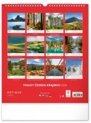 Nástěnný kalendář Toulky českou krajinou 2024, 30 × 34 cm 
