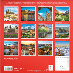 Poznámkový kalendář Praha 2024, 30 × 30 cm 