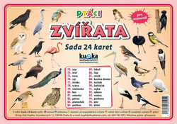 Ptáci zvířata - Sada 24 karet