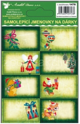 Samolepicí jmenovky na dárky s ražbou 8 ks zelené 13 x 8,5 cm