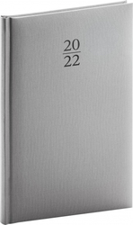 Týdenní diář Capys 2022, stříbrný, 15 × 21 cm